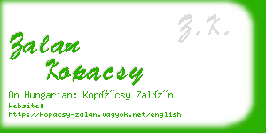 zalan kopacsy business card